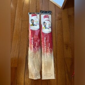 (2) Spetra Hair EZ 26” Platinum Pre-Stretched Itch Free Braid hair Red FadeWhite